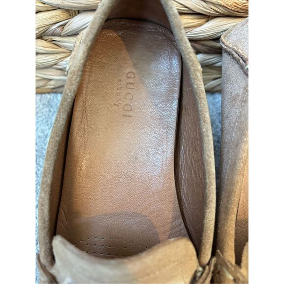 EUC GUCCI Suede bamboo horsebit driving loafer, tan, Sz 36 $1,050 - Picture 3 of 10